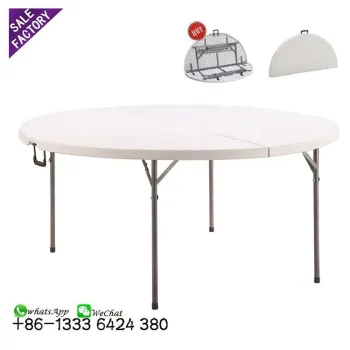 Folding Plastic Round Rectangular Table for Wedding Banquet and Outdoor Use