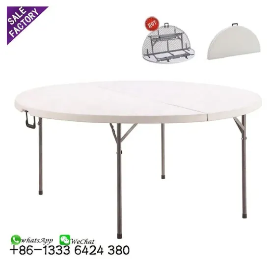 Folding Plastic Round Rectangular Table for Wedding Banquet and Outdoor Use