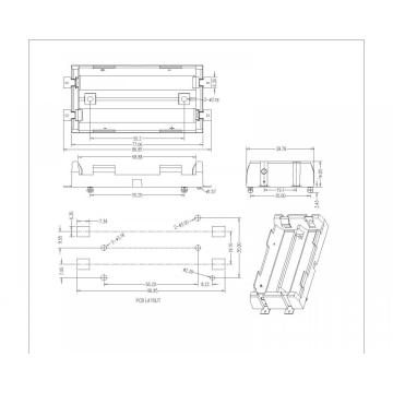 BBC-M-GO-A-18650-048P Dual Battery Holder For 18650 SMT