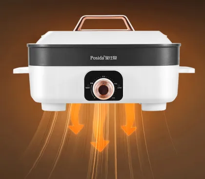 Electric Multicooker for Grilling, Baking, Boiling, BBQ, and Hot Pot