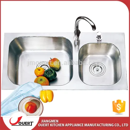 OEM accept CUPC approve teka stainless steel 304 double bowl above counter unique kitchen sinks