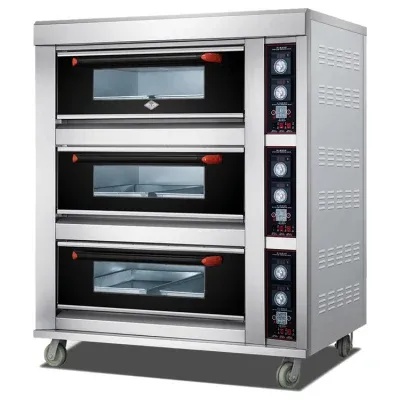 3 Deck Gas Baking Equipment Electric Bakery Oven Prices Commercial Bread Bakery Oven Cake Machine