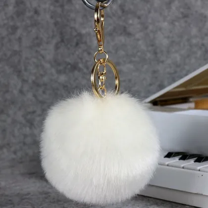 Imitate Rabbit Fur Ball Keychain Handbag Key Ring Car Key