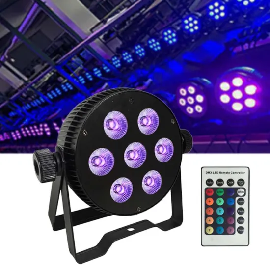 7pcs 8W 6in1 RGBWA+UV IR Slim Par 7 Can DMX LED Party Disco Lighting