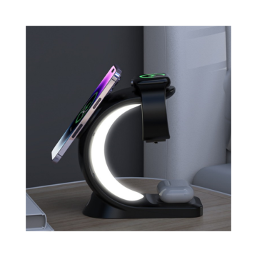 3-in-1 Subdued Bedside Light with RGB Ambient Night Light and Wireless Charging