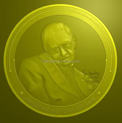 Stephen Hawking Custom Metal Memory Coin