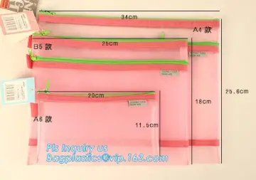 PVC Plastic File Folder Mesh Zipper Bag, mesh pencil bag file bag with zipper, zipper file bag pvc mesh zipper document bag