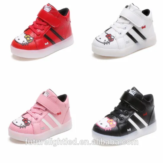 Cheap and fancy led light up hello kitty kids led shoes
