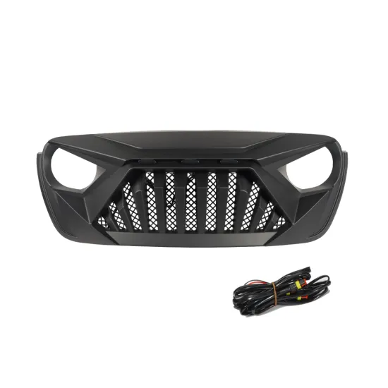 New Front Grille with 3 Amber Lights for Jeep Wrangler JL