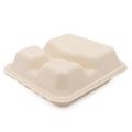 3 Compartments Degradable Disposable Packaging Bagasse Takeaway Bento Lunch Box Food Container