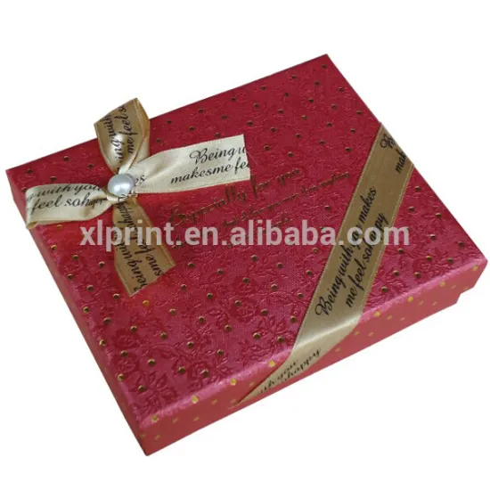 Fancy special design beautiful rigid paper gift box with bowknot