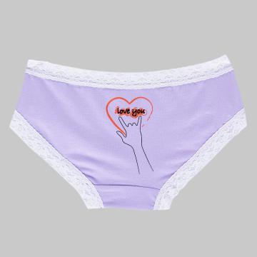 Women\'s Cotton/Elastane Panties with Lace Sanitary
