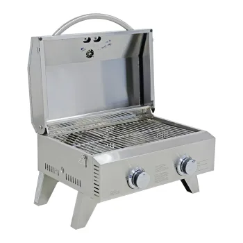Hyxion Stainless steel  two 10000BTU Main Burners Foldable Legs portable bbq grill