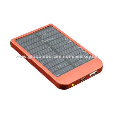 Solar Power Bank, 2,600mAh Lithium Battery Capacity, 140mA Charging Current