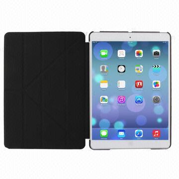 Wholesale Multi-folding Crazy Horse Texture Leather Case/Holder for iPad Air, OEM Orders Welcomed