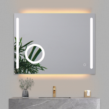 Smart Luxury LED Mirror with Magnifying Zoom and Variable Lighting for Hotels and Bathrooms