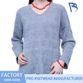 Sweater Wool V-Neck Wanita Klasik