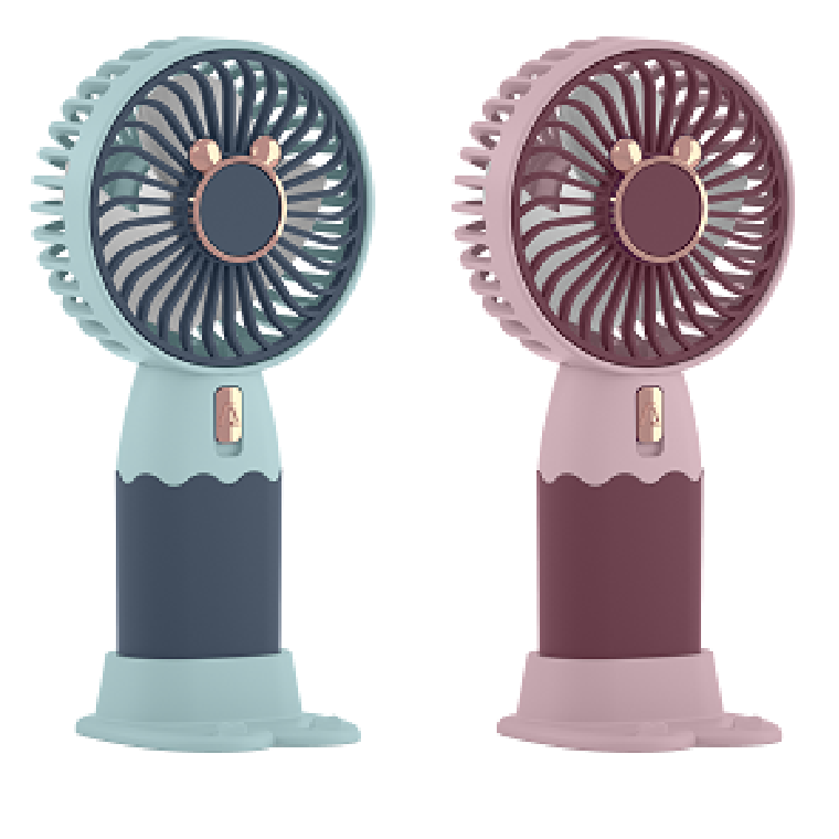 Color Block Handheld Rechargeable Fan