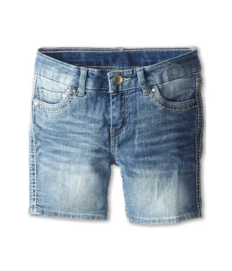 Children's Blended Short Pants Washed Denim Jeans