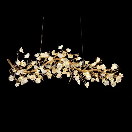 Ceramic Rose Flower Garden Chandelier Lighting