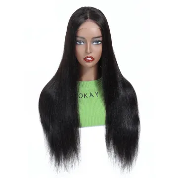 Amzhair Human Hair Wig Wholesale Straight Brazilian Cuticle Aligned Human Hair 4X4 Lace Closure Wig Pre Plucked For Black Women