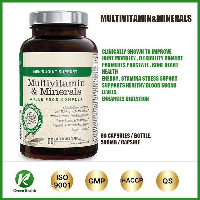 OEM/ODM Multimineral Multivitamin Supplement Food Complex Vegetarian Joint Support Multivitamin Capsules for Men