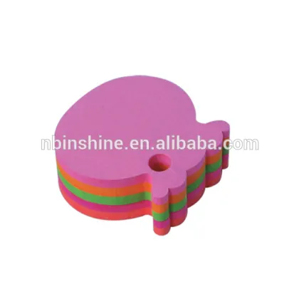 Paper memo cube with pen hole , fancy heart design memo pad cube