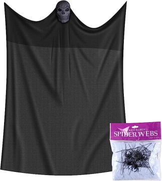 Halloween Hanging Ghost Animatronic with Glowing Eyes