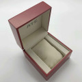Дешевая красная деревянная коробка ювелирных изделий для пары часов
