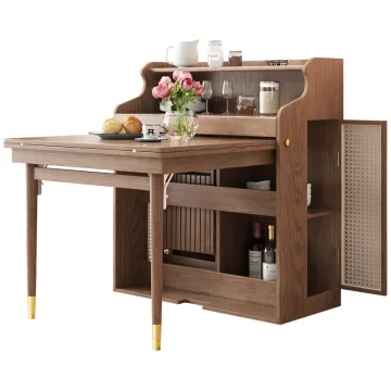 Nordic Multifunctional storage Folding wooden Dining Table
