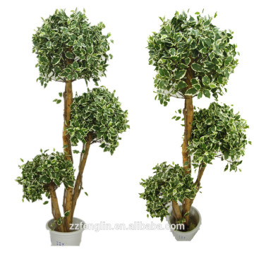 High quality ball topiary silk artificial ficus tree for indoor home office hotel decoration