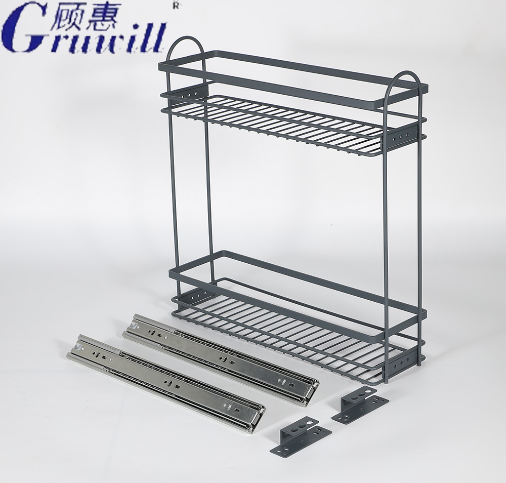 Kitchen counter 2-tier storage metal rack