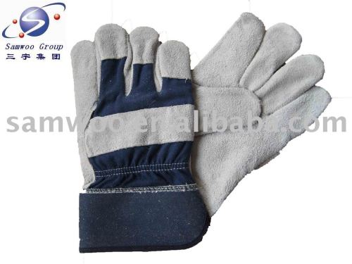 leather working gloves(HL607BLK A.B class)