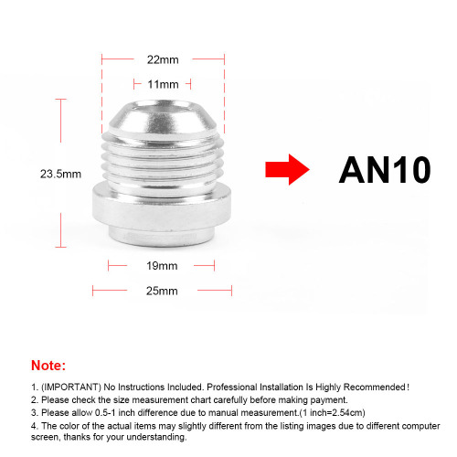 AN3 AN4 AN6 AN8 AN10 Weld Bung Ajuste