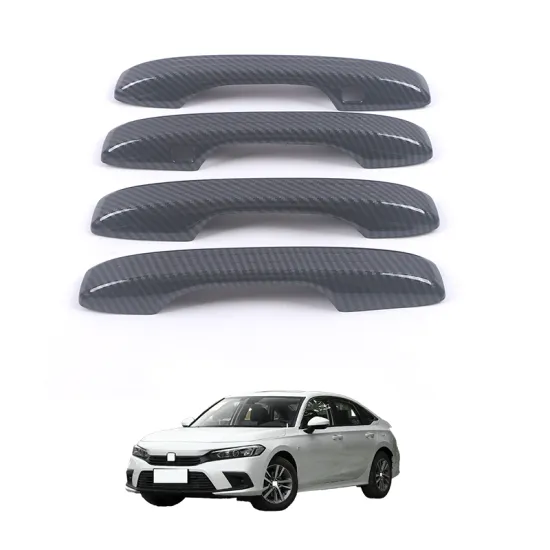Chrome Door Handle Covers - ABS Carbon Fiber Exterior Styling for Honda 2022 Civic