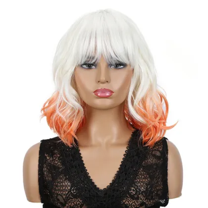 Rebecca Fashion  Pink Wig Cosplay Wig Short Wig For Black Women Straight Hair Synthetic Heat Resistant 12 Inch cosplay synthetic