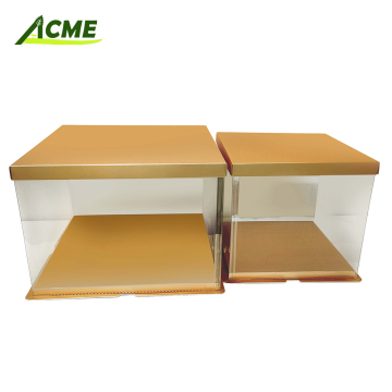 Custom Wholesale Transparent Clear Wedding and Birthday Cake Boxes
