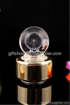 Crystal Engraving Ball Music Box 