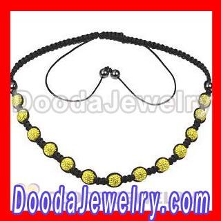 Fashion Handmade Tresor Paris Crystal Necklace With Yellow Pave Crystal And Magnetite 