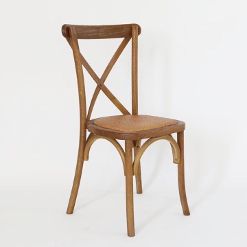 Wholesale Rattan Comfortable Cross Back Chair for Wedding Vineyard Events