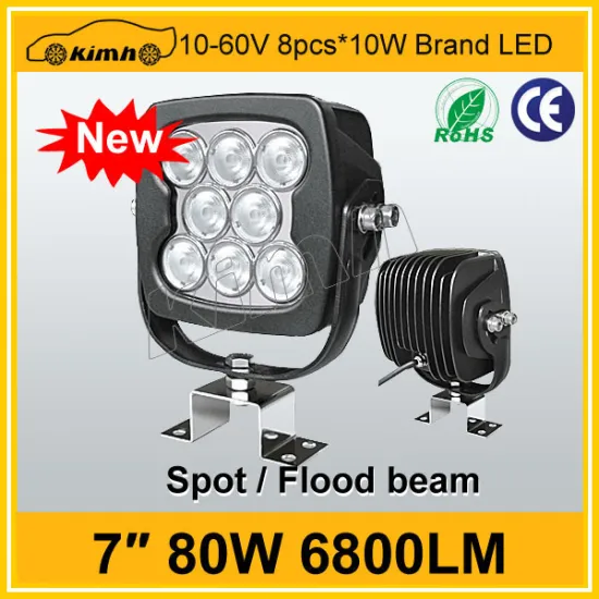 High power spot beam 7" 6800LM 80w cob led work light
