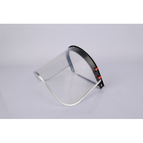 Transparent protective face shield with aluminum frame