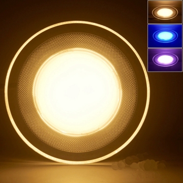 5W 7W Tri Color Recessed LED Ceiling Light - White + Blue for Africa