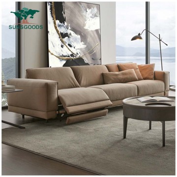 Italian Modern Leather Reclining Sectional Sofa