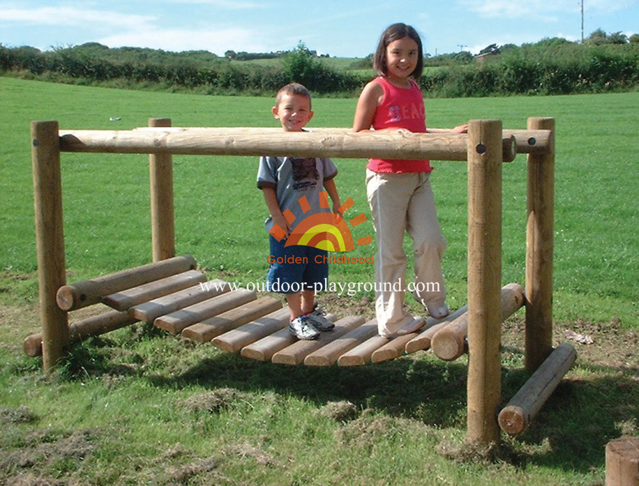 wooden holder balance bridge playground for children