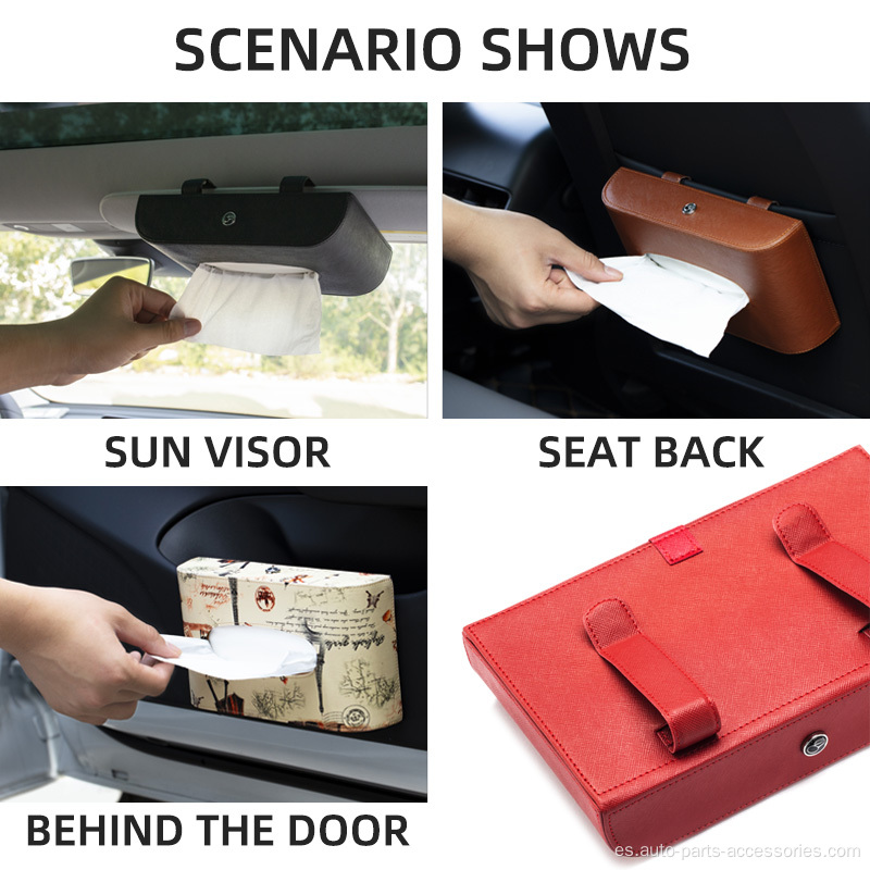 Caja de pañuelo de servilleta para automóviles resistentes al cuero a alta temperatura