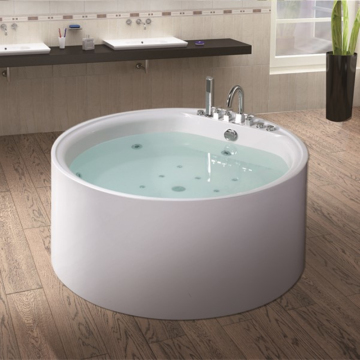 Chinese Round Shaped Solid Surface White Acrylic Bathtub