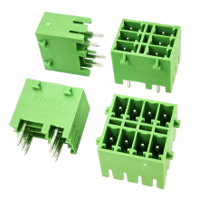 3.5mm pitch double bank straight angle thin male pin Plug-in terminal connector with winged lock buckle
