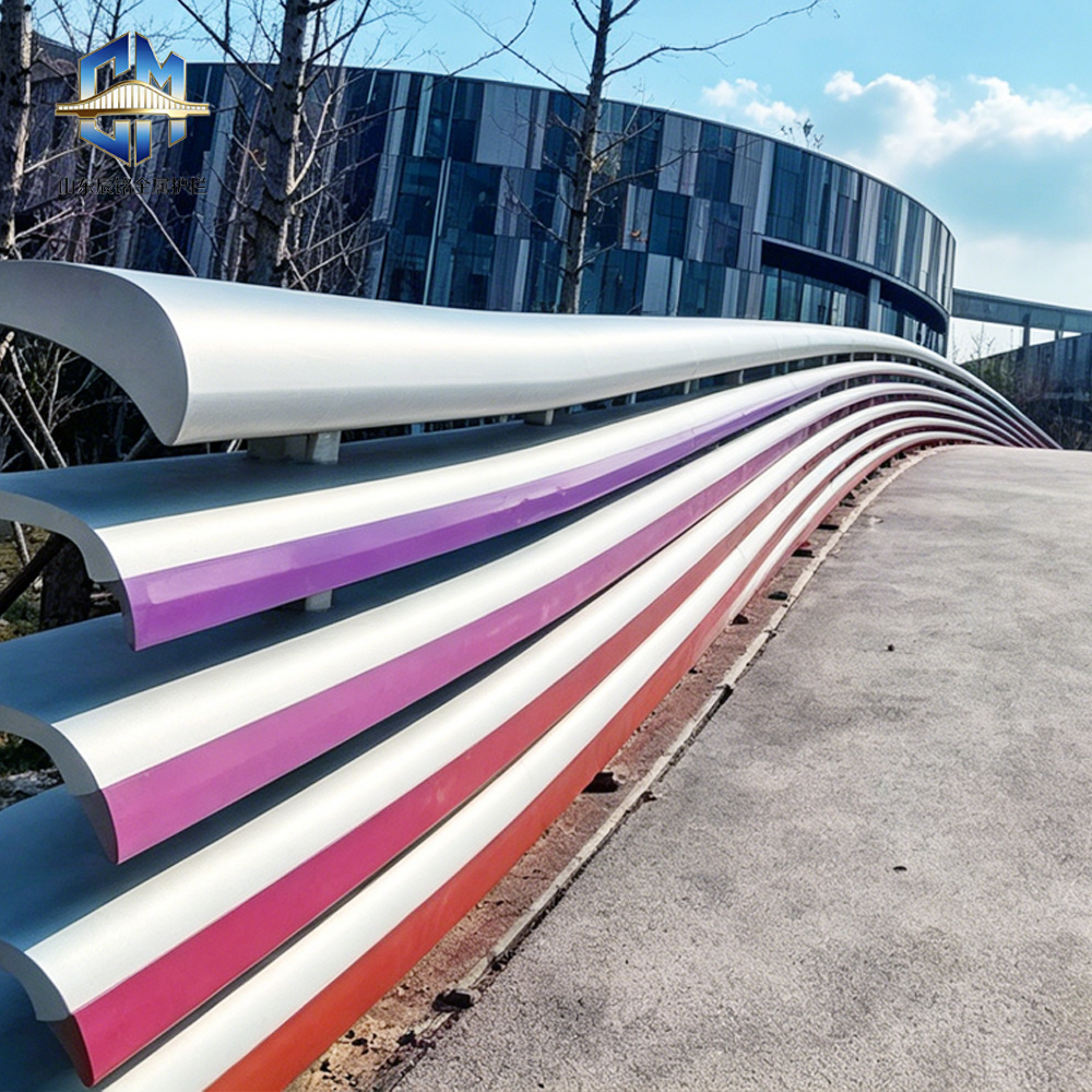 Efficiency Color Curved Stainless Bridge Railing