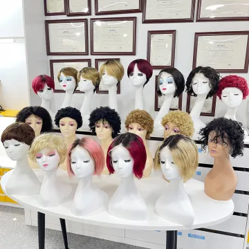 GS Factory Wholesale 100% Human Hair Glueless Wigs for Black Women - Bob Pixie Cut